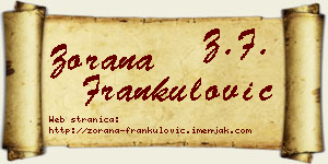 Zorana Frankulović vizit kartica